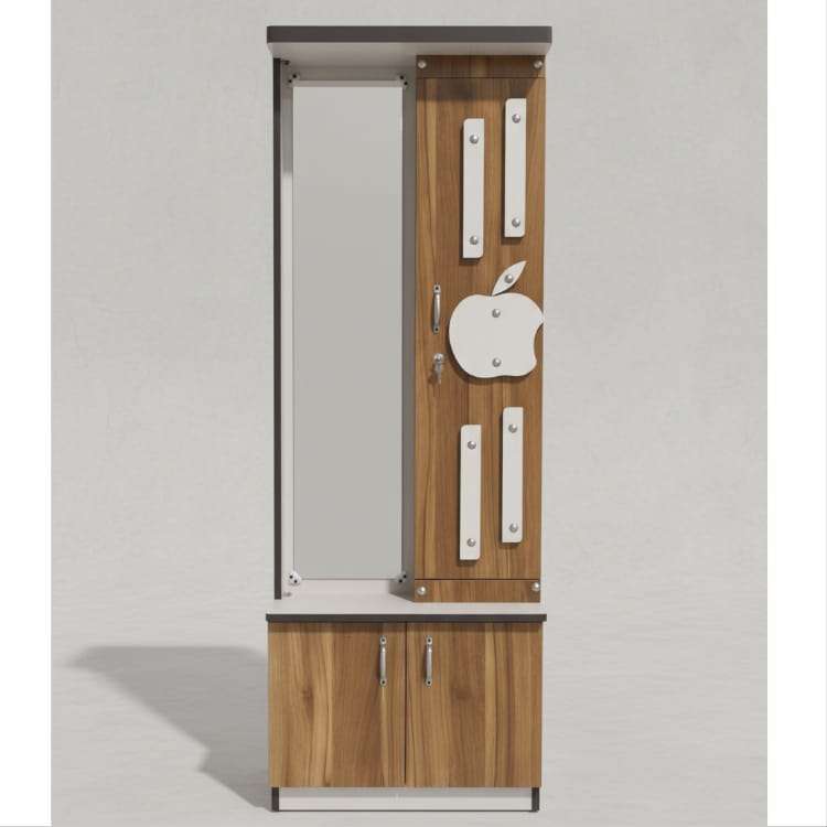 Wooden Apple Design Dressing Table with Mirror and Storage
